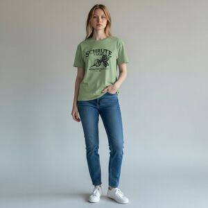 NWT ZAFUL SchruteFarms Solid Green shirt sleeve Tee shirt size L